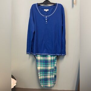Sonoma Blue and Plaid Women’s Pajama Set